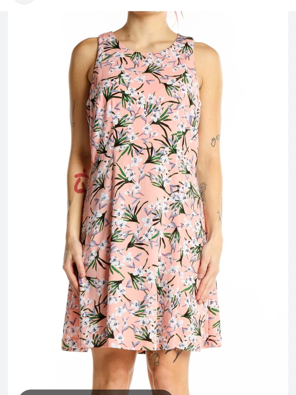 Banana Republic Peach Floral Sleeveless Mini Dress